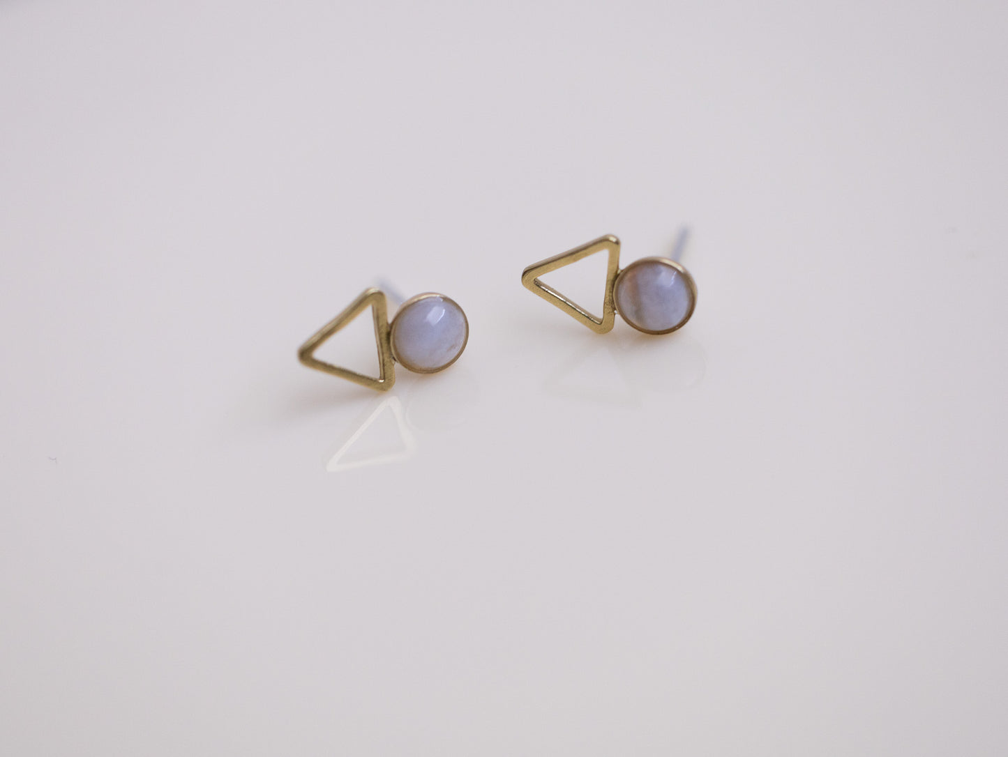 Blue Lace Agate Tiny Elder Studs