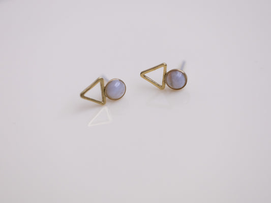 Blue Lace Agate Tiny Elder Studs
