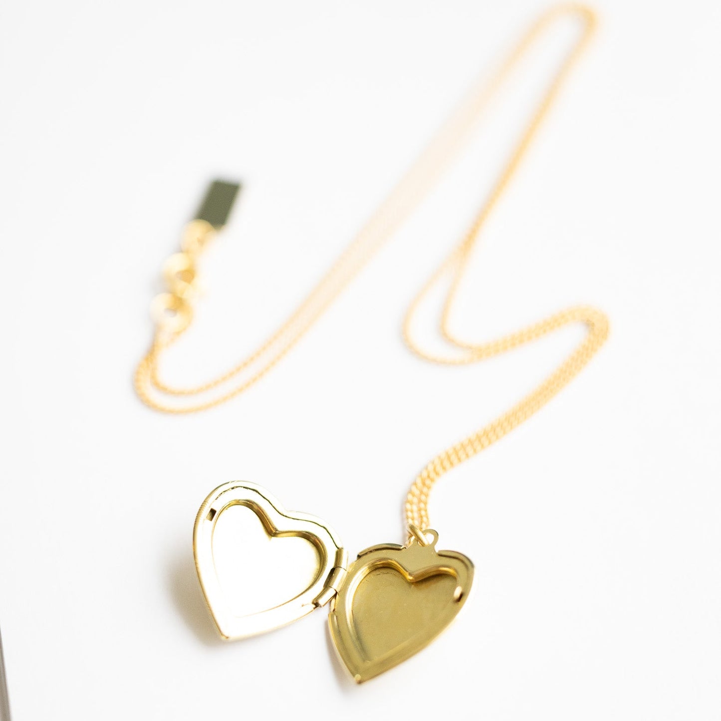 Checkered Heart Locket Necklace