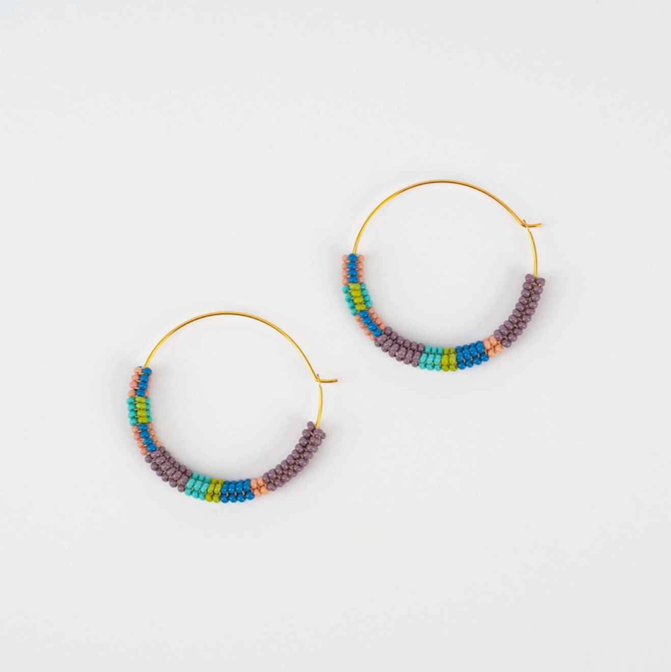 Color Block Hoops - Lavender