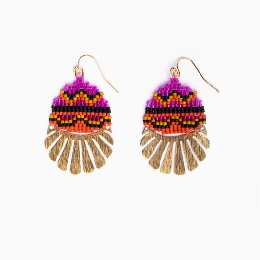 Santa Fe Drop Earrings (Magenta/Orange)