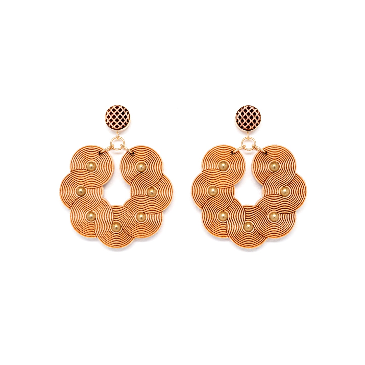 Laser carved wood statement earrings