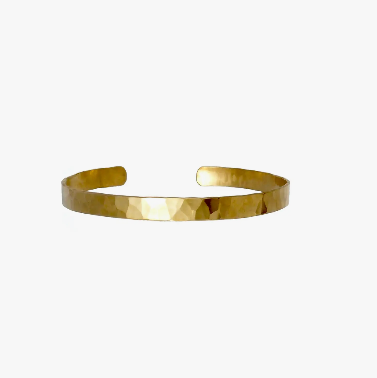 Hammered brass cuff bracelet in medium.