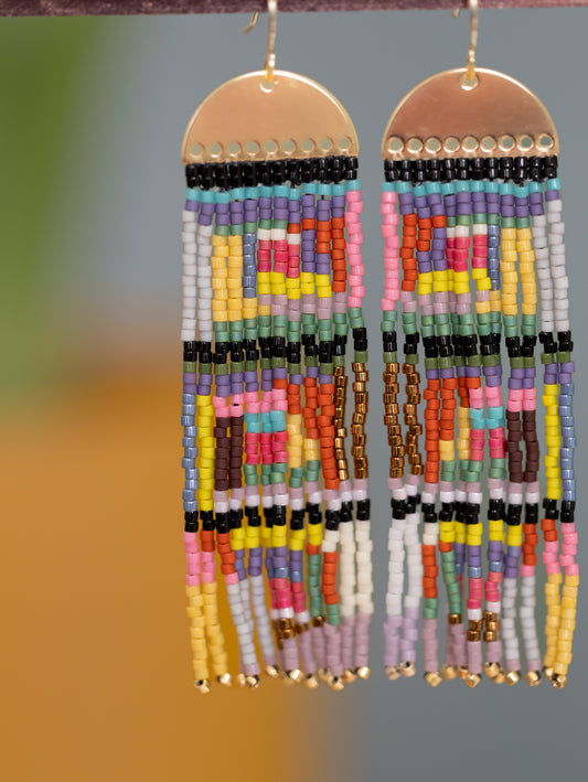 Log Cabin Quilt Earrings