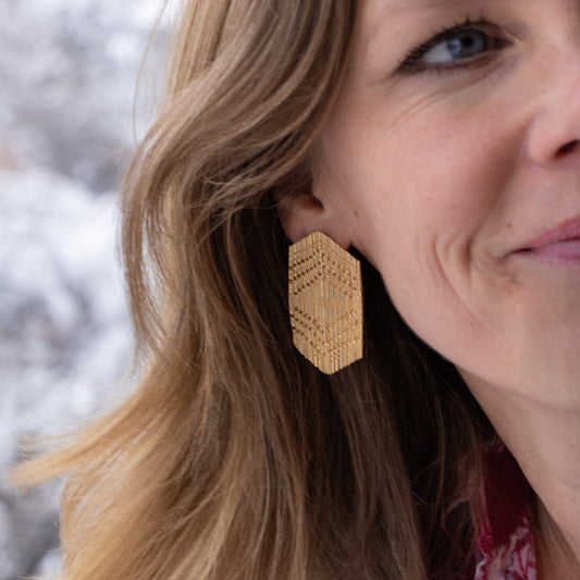 Handwoven Golden Arrow Earrings