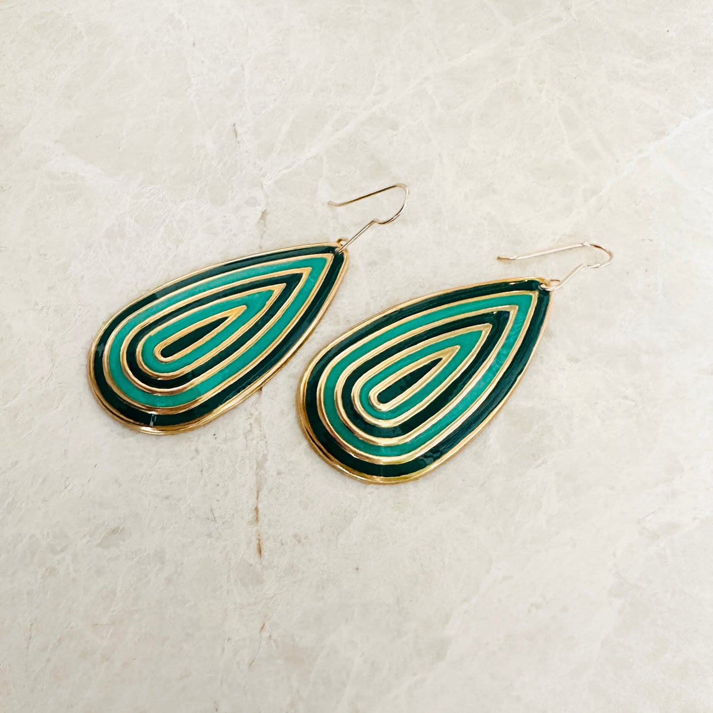 Large Striped Teardrop Earrings