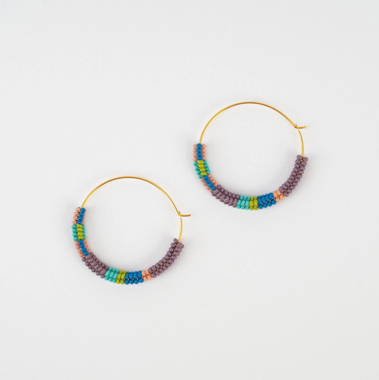 Color Block Hoops - Lavender