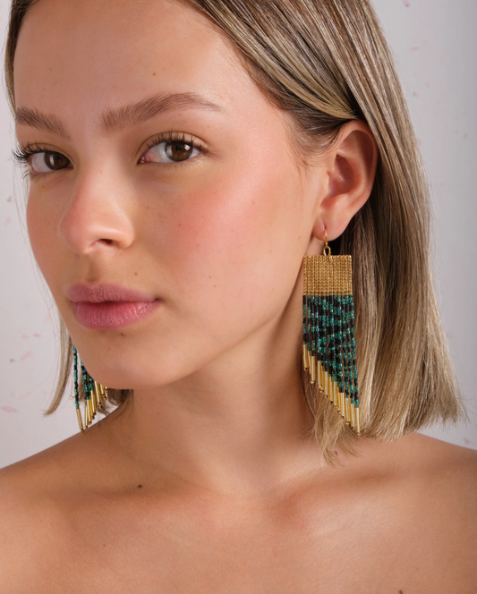 Golden Zebra Fringe Earrings (Various Colors)