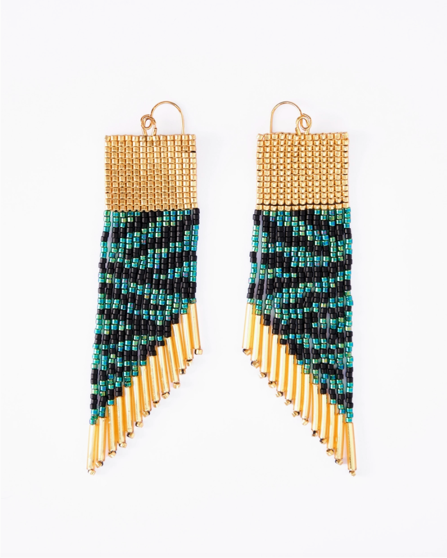 Golden Zebra Fringe Earrings (Various Colors)