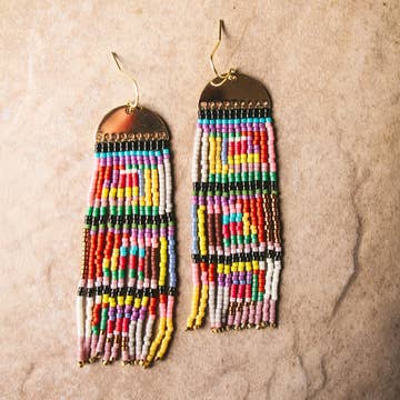 Log Cabin Quilt Earrings