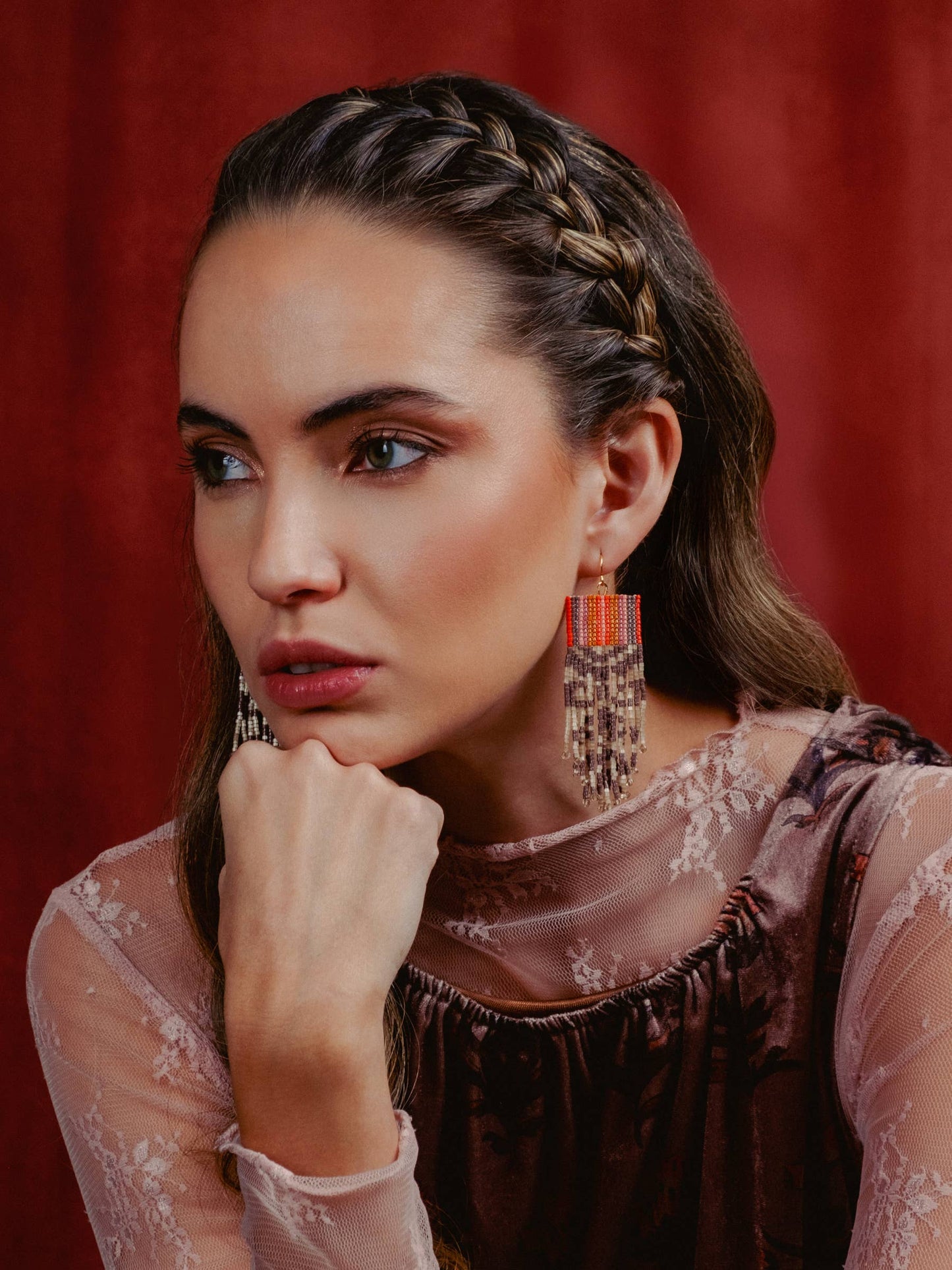 Damask Fringe Earrings
